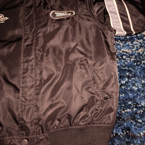 Vintage Harley Davidson Racing Nylon Riding Jacket Black Screaming Eagle - Picture 4 of 10